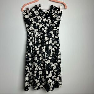 Anthropologie NWT Porridge Elephant Print Strapless Dress